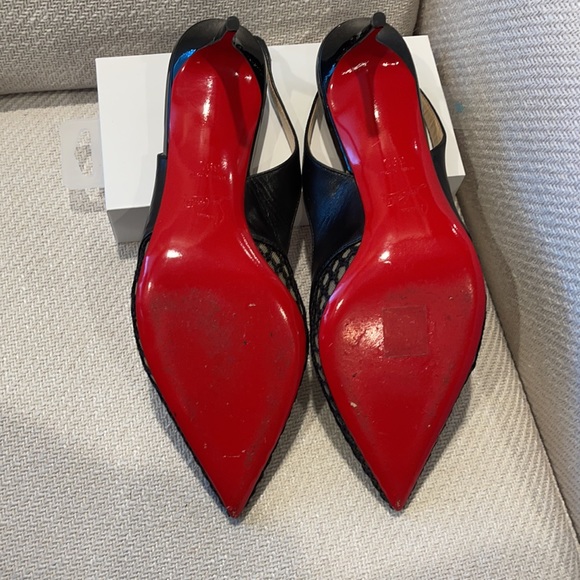 Black Sling Back Christian Louboutins Heels 39.5 - Picture 4 of 9